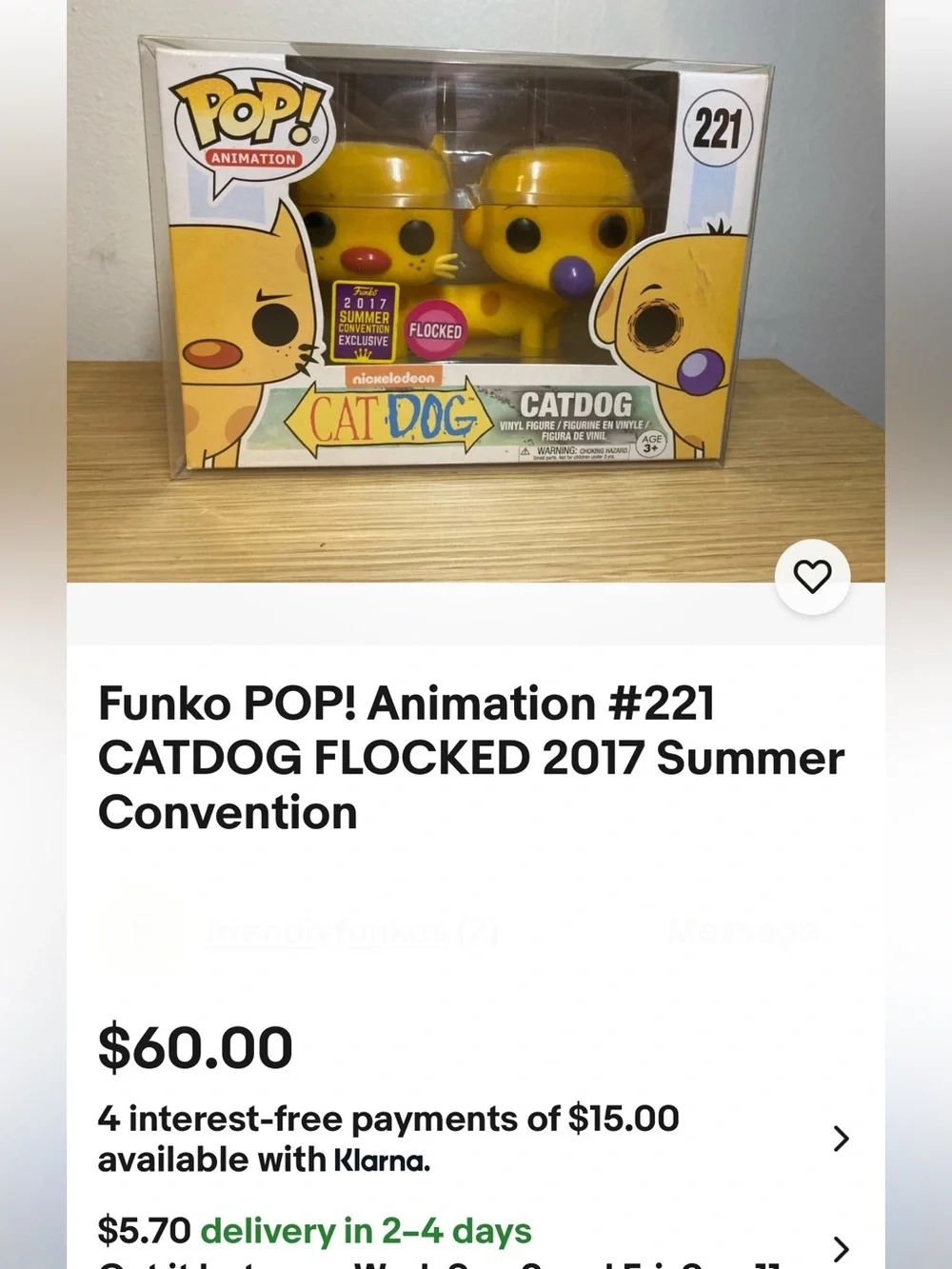 Funko CatDog Flocked Vinyl Figure Duo in Yellow